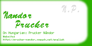 nandor prucker business card